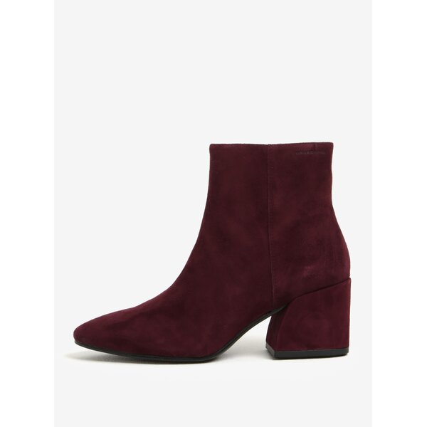 Botine bordo din piele intoarsa cu toc masiv - Vagabond Olivia