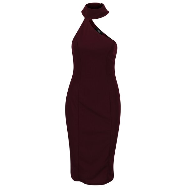Rochie bordo cu guler choker Ax Paris