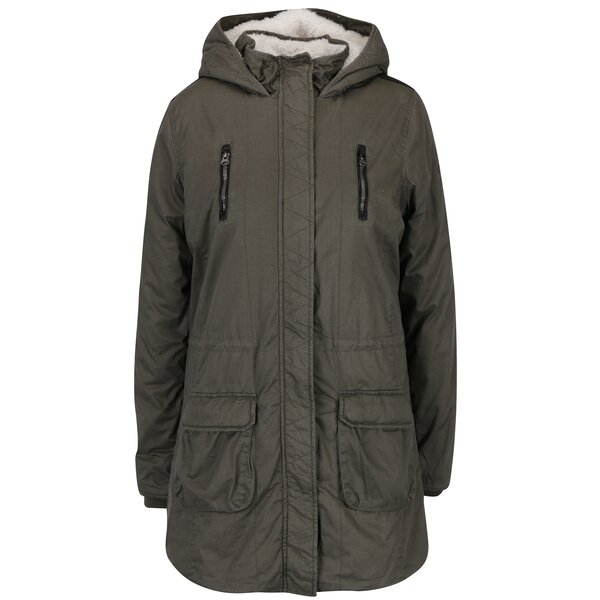 Geaca parka verde inchis cu dublura de blana Cars Tummy