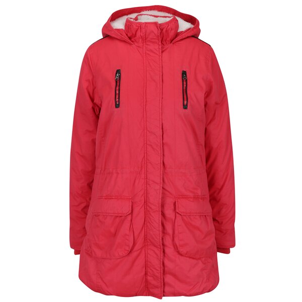 Geaca parka rosie cu dublura de blana Cars Tummy