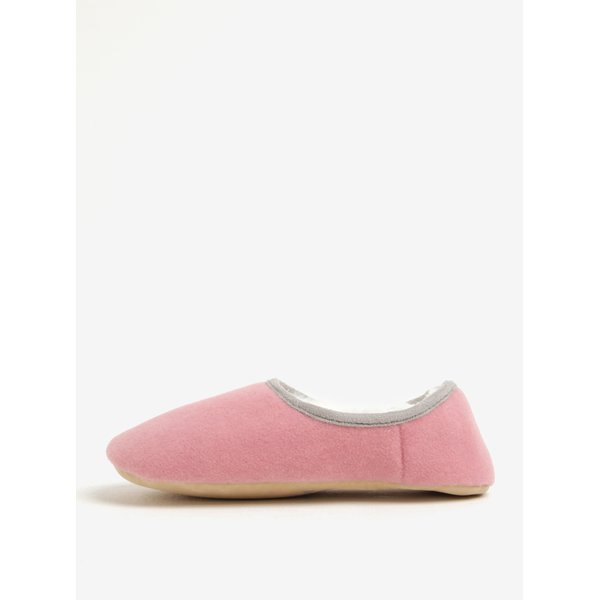 Papuci roz de casa cu broderie Beagle si blana artificiala pentru femei - Tom Joule Slippets