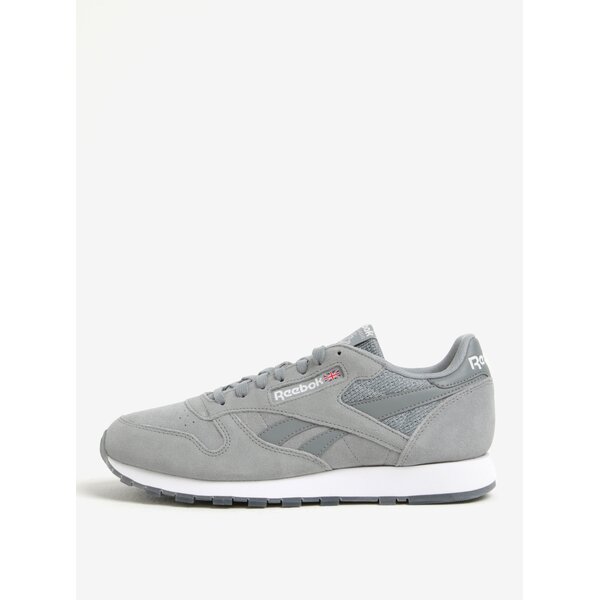 Pantofi sport gri deschis din piele naturala pentru barbati - Reebok NM