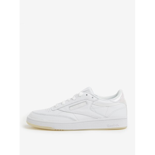 Tenisi albi din piele naturala pentru femei - Reebok Club C