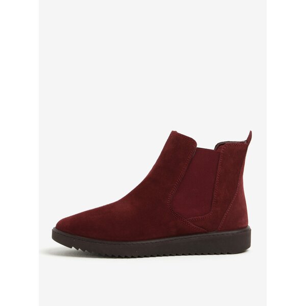 Ghete chelsea bordo din piele intoarsa OJJU