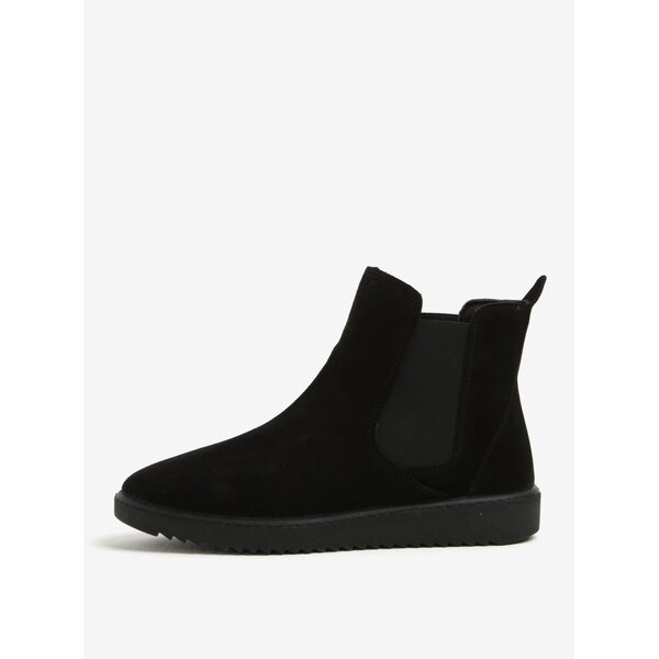 Ghete chelsea negre din piele intoarsa OJJU
