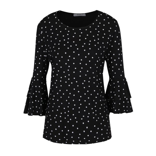 Bluza neagra cu maneci clopot si print - Haily´s Melinda