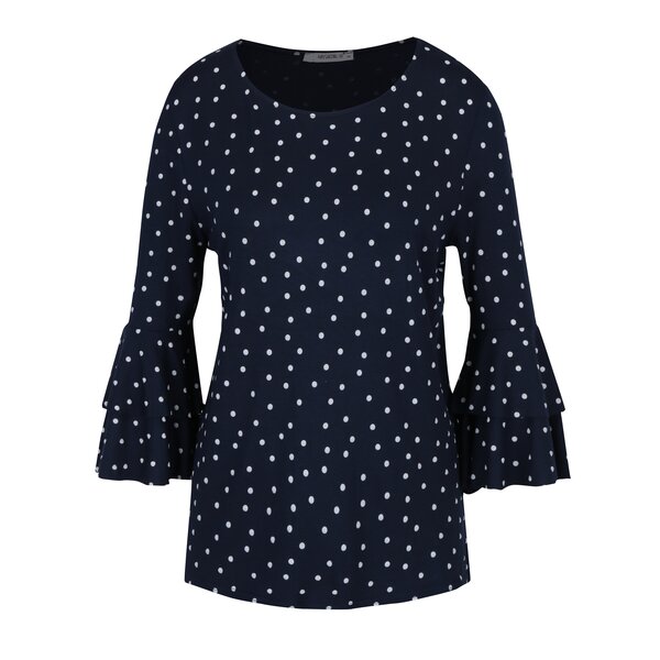 Bluza bleumarin cu maneci clopot si print - Haily´s Melinda