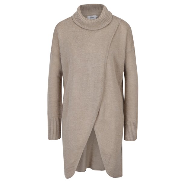 Cardigan suprapus bej cu guler inalt ONLY Hayley