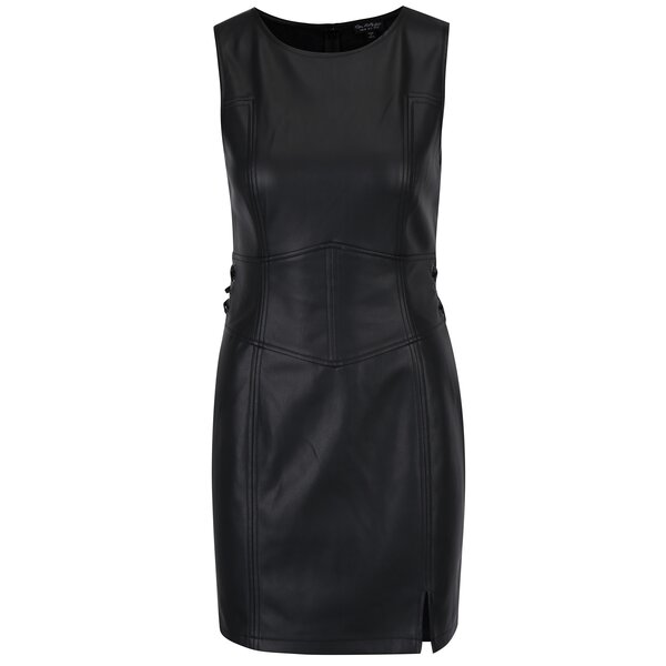 Rochie mini neagra tubulara cu aspect de piele - Miss Selfridge