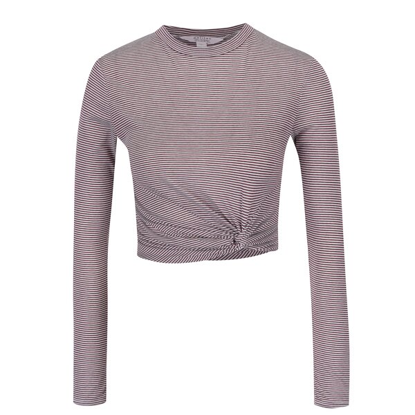 Bluza crop top cu dungi mov & crem - Miss Selfridge Petites