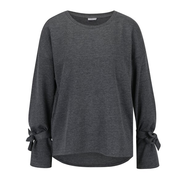 Bluza gri inchis melanj cu funde pe maneci Jacqueline de Yong Brace