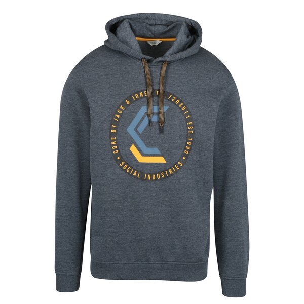 Hanorac albastru melanj cu print - Jack & Jones Lano