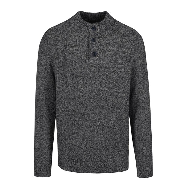 Pulover gri inchis melanj cu nasturi - Jack & Jones Hay