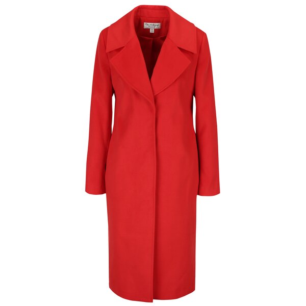 Palton rosu cu revere si buzunare - Miss Selfridge
