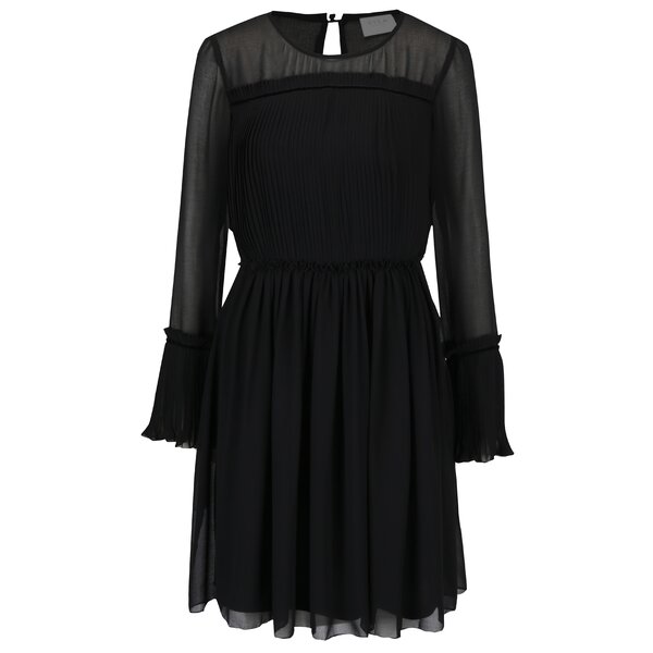 Rochie neagra cu maneci transparente VILA Vesper