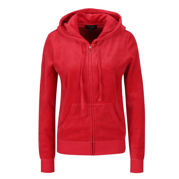 Hanorac rosu din catifea cu buzunare - Juicy Couture