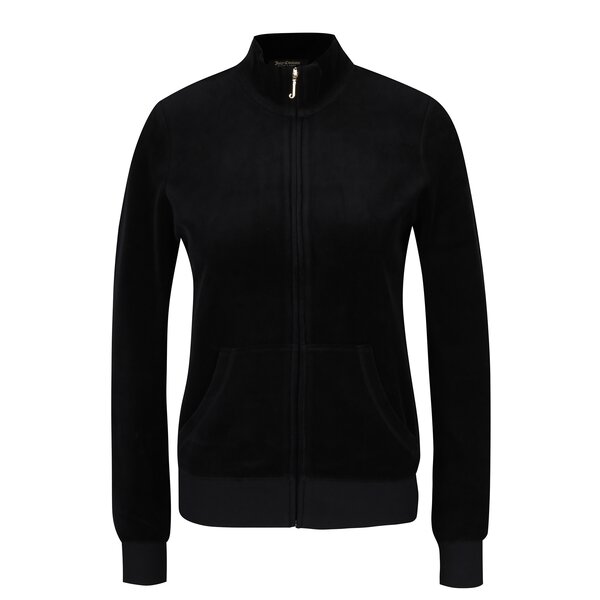 Bluza sport neagra cu guler inalt din catifea - Juicy Couture