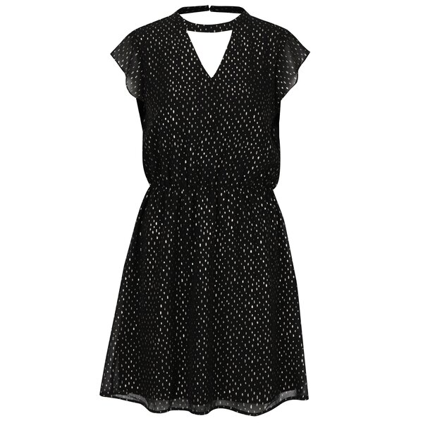 Rochie neagra cu puncte si guler choker ONLY Rosalyn