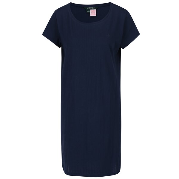 Camasa de noapte bleumarin cu dungi fine in relief - Lauren Ralph Lauren Jacquard