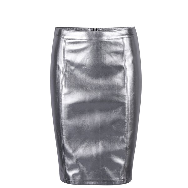 Fusta argintie creion cu aspect de piele ONLY Ann