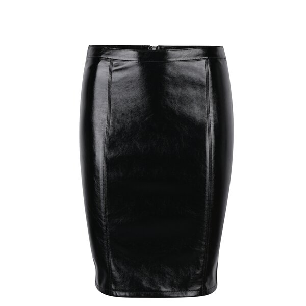Fusta neagra cu aspect de piele lucioasa ONLY Ann
