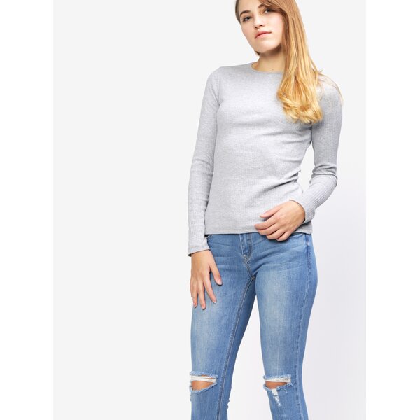Bluza gri cu decolteu rotund - MISSGUIDED