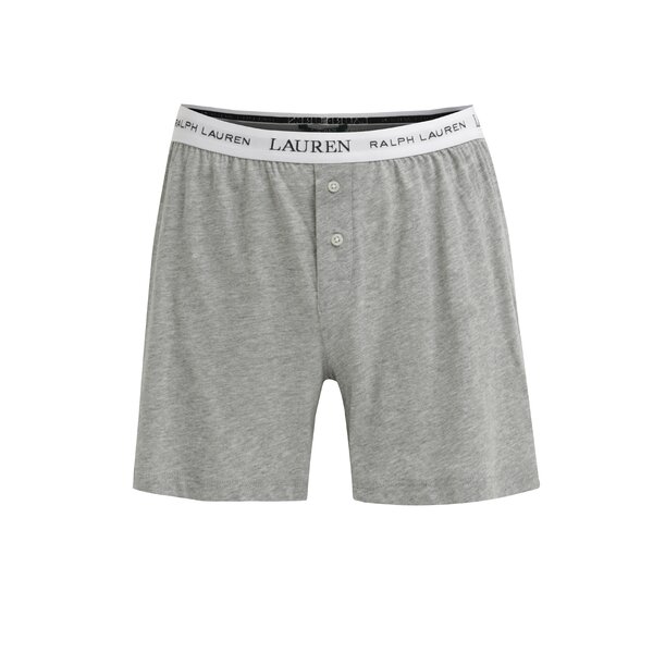 Boxeri clasici gri melanj cu logo si nasturi - Lauren Ralph Lauren Soft Jersey