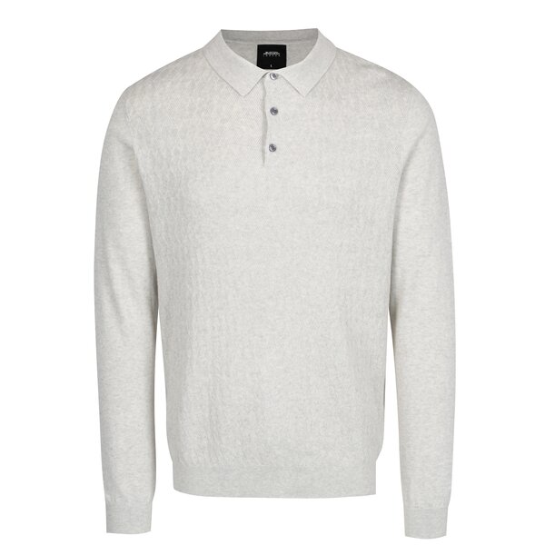 Pulover bej cu guler ascutit - Burton Menswear London