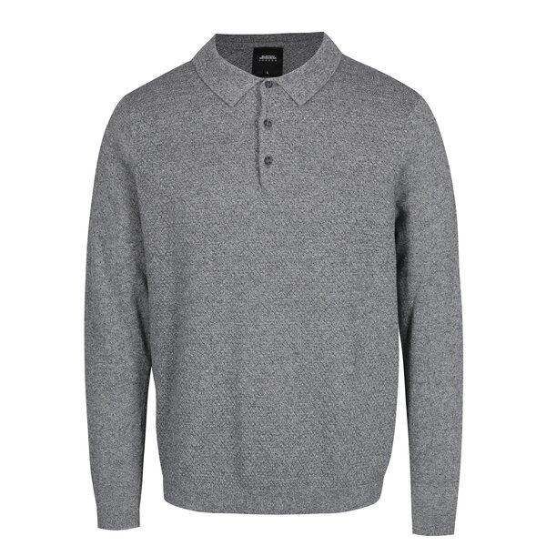 Pulover gri cu guler ascutit - Burton Menswear London