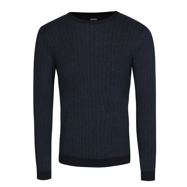 Pulover albastru cu model - Burton Menswear London
