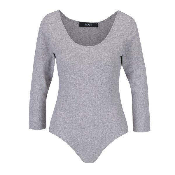 Body gri melanj cu maneci 3/4 - ZOOT