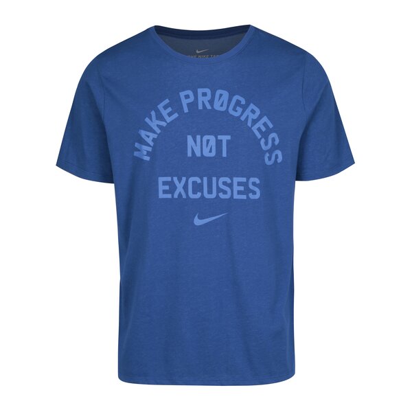 Tricou albastru barbatesc cu print text Nike