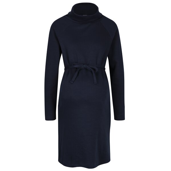 Rochie bleumarin cu guler inalt si cordon in talie Mama.licious Lovisa