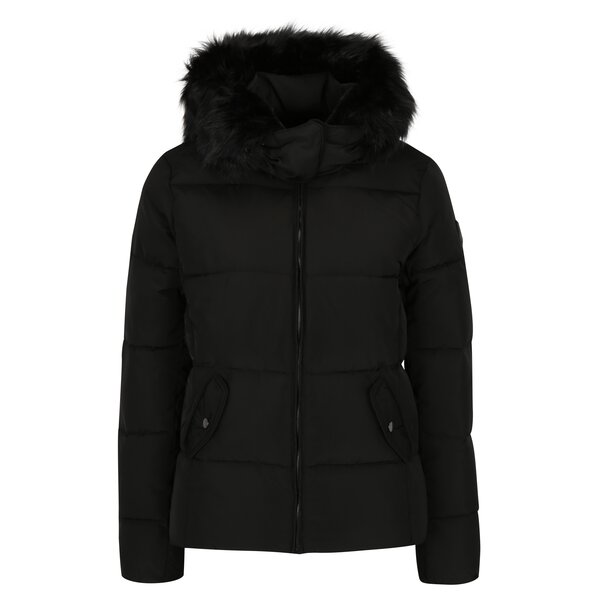 Geaca matlasata neagra cu blana artificiala ONLY Rhoda