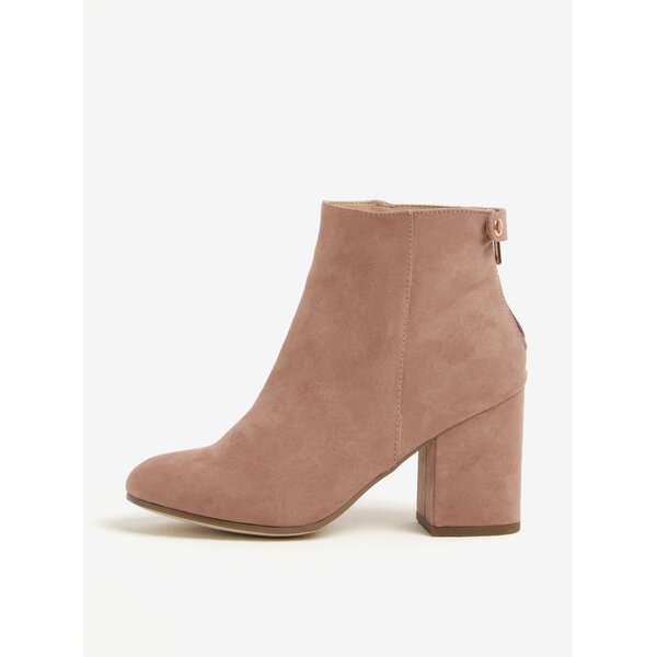 Ghete roz - prafuit cu toc si aspect de piee intoarsa - Dorothy Perkins
