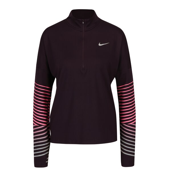 Bluza sport mov fermoar la gat pentru femei - Nike Element Flash