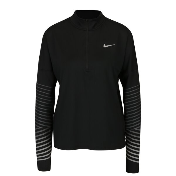 Bluza sport neagra cu fermoar la gat pentru femei - Nike Element Flash