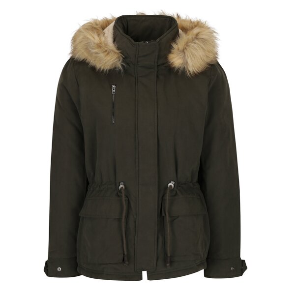 Geaca parka kaki cu blana artificiala ONLY Starlight