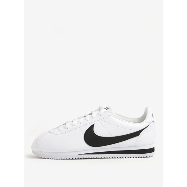 Pantofi sport albi din piele naturala pentru barbati Nike Classic Cortez