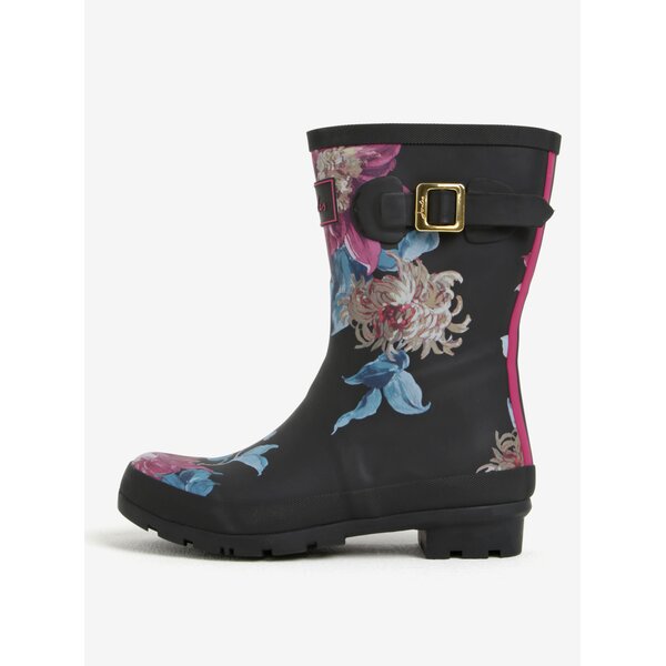 Cizme de ploaie roz&negru cu print si catarama - Tom Joule MollyWelly