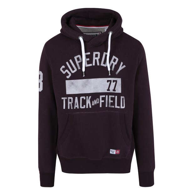 Hanoarac bordo cu gluga si print pentru barbati - Superdry Trackster