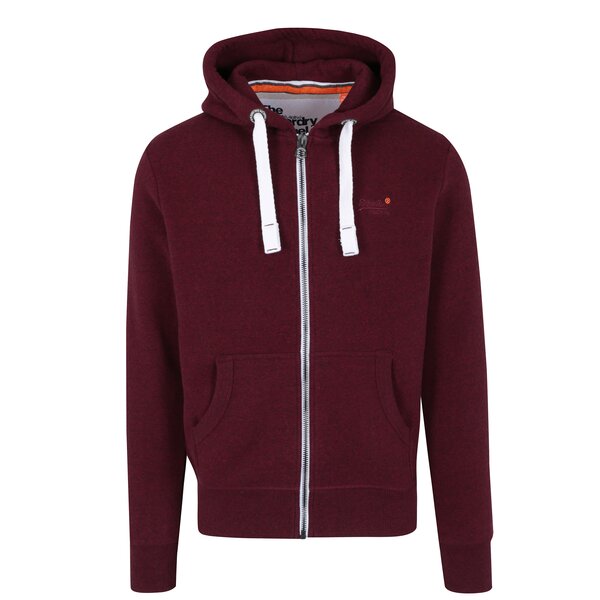 Hanorac bordo cu gluga si logo brodat pentru barbati - Superdry Orange