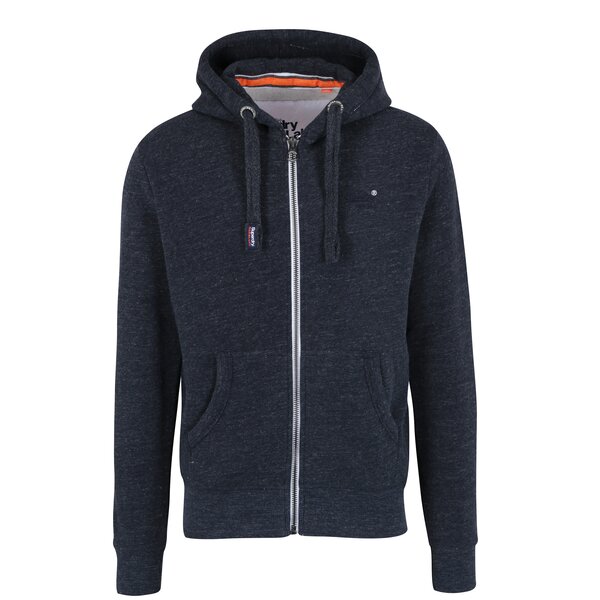 Hanorac albastru melanj cu gluga si logo brodat - Superdry Orange