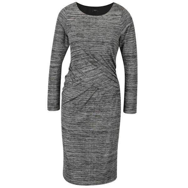 Rochie gri inchis melanj cu falduri suprapuse M&Co