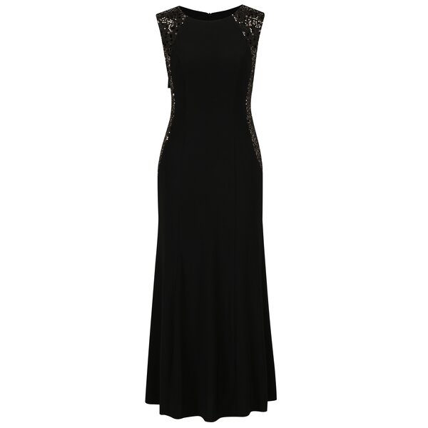 Rochie maxi neagra cu aplicatii decorative M&Co