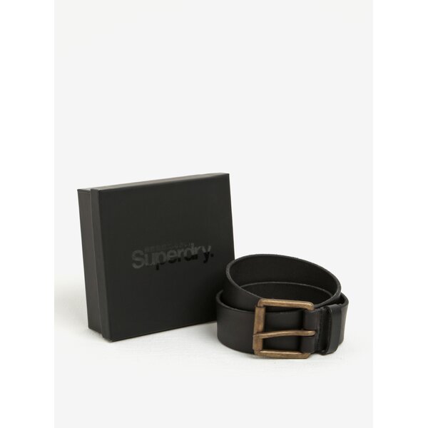 Curea neagra din piele naturala pentru barbati - Superdry Western