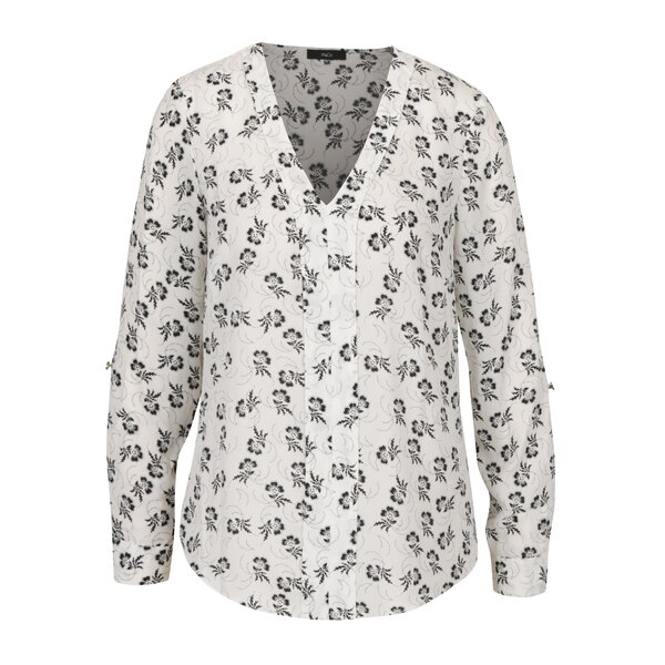 Bluza crem&negru cu print floral M&Co