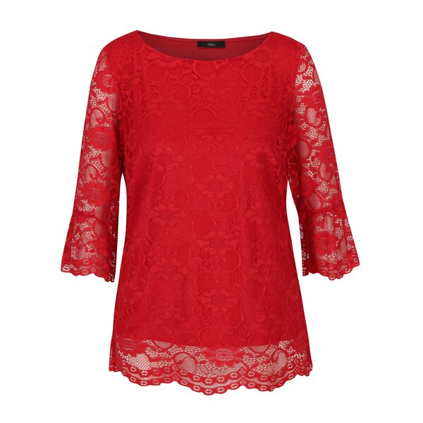 Bluza rosie din dantela cu maneci 3/4 M&Co