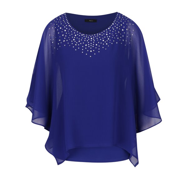 Bluza albastra cu maneci liliac si aplicatii decorative M&Co