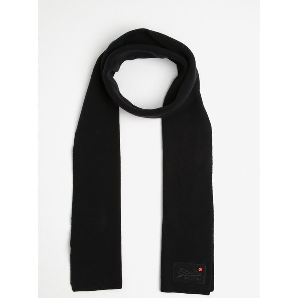 Fular barbatesc negru din bumbac - Superdry Orange